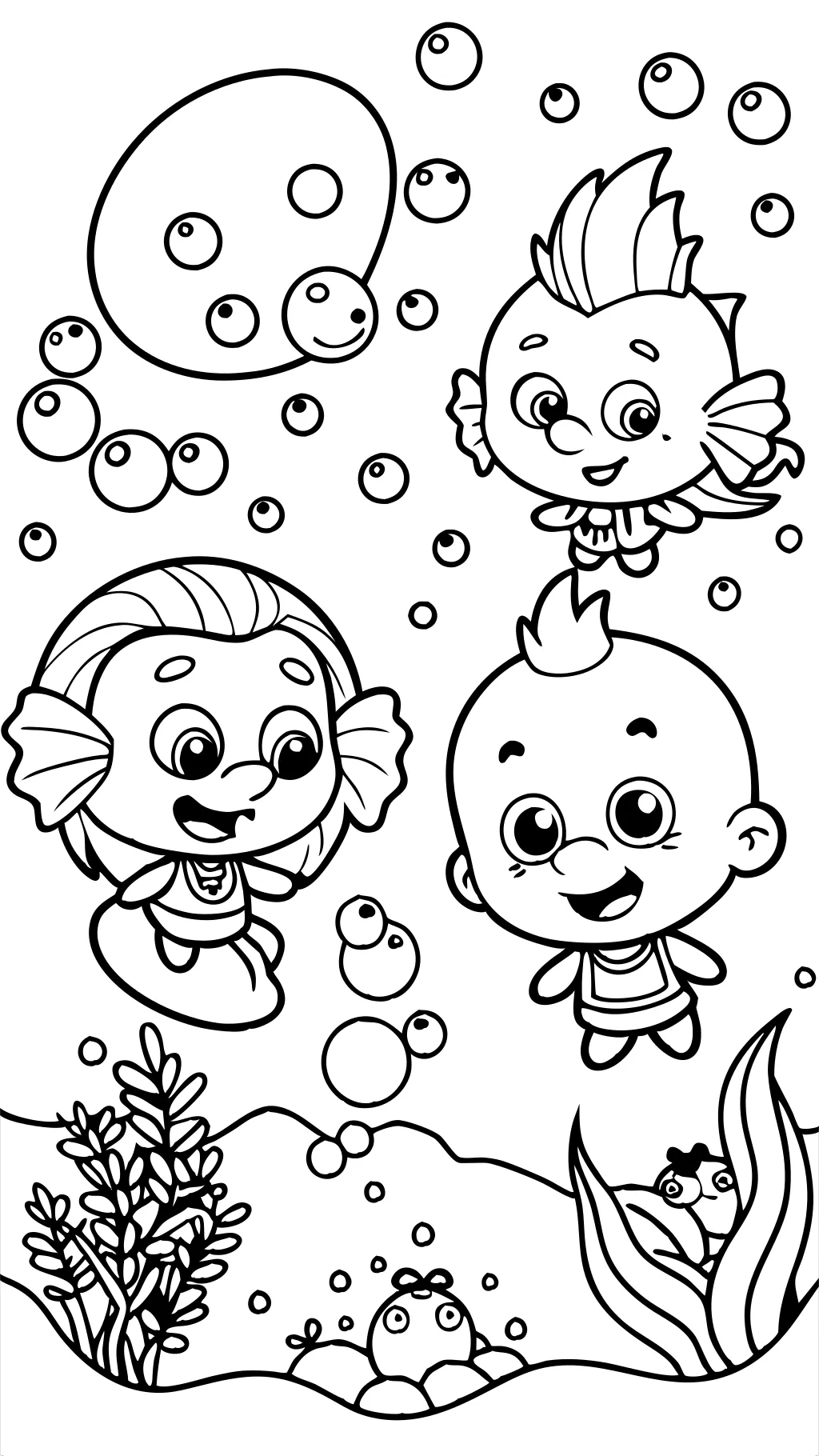 Páginas de color de Bubble Guppies